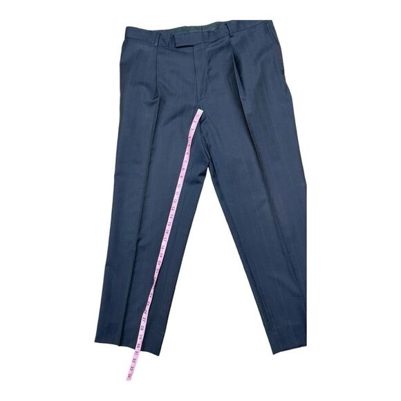 HUGO BOSS Navy BlueLight Blue Windowpane Pure Wool Suit Men’s Sz 44 L - Picture 10 of 12